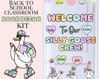 Silly Goose Classroom Door Decor Kit Back to School Door Decorations Printable Instant Download