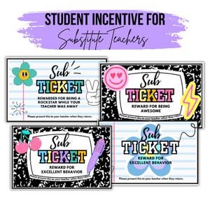 Klassenzimmer Belohnungen Klassenzimmer Incentive Ersatzlehrer Schüler Belohnungssysteme Sub Ticket Klassenzimmer Schüler Belohnung Druckbare Zusammensetzung