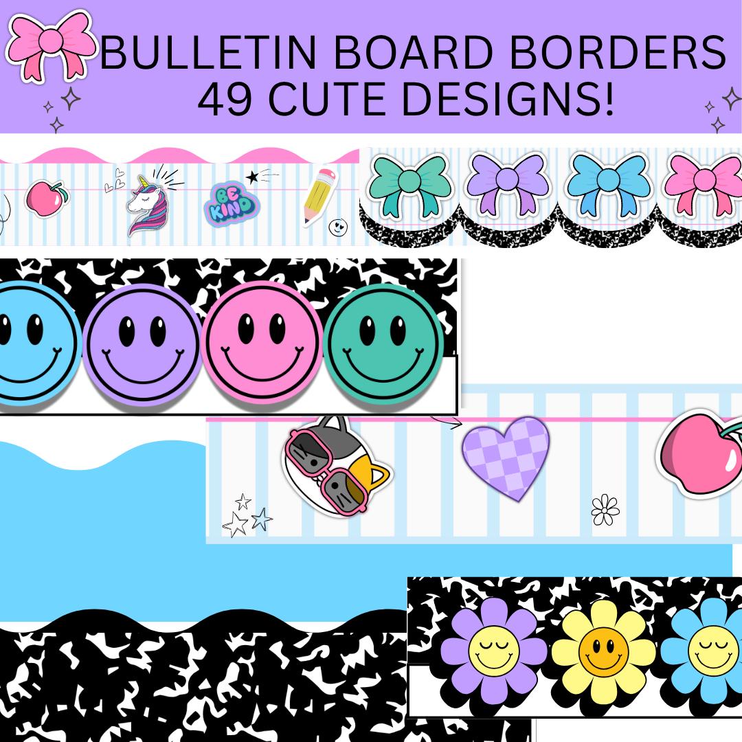 Composition Notebook Bulletin Board Borders: Classroom Decor Bundle ...