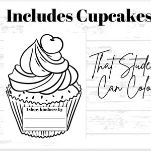 Kindness Cupcake Bulletin Board Kit Printable Instant Download image 6