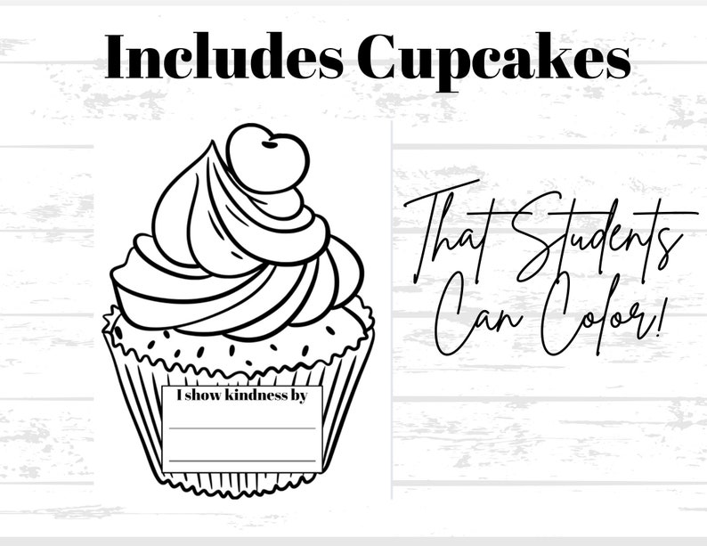 Kindness Cupcake Bulletin Board Kit Printable Instant Download image 6