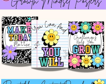 Growth Mindset Posters Classroom Printable Composition Notebook Classroom Decor Varsity Patch Classroom Decor Classroom Posters Elementary