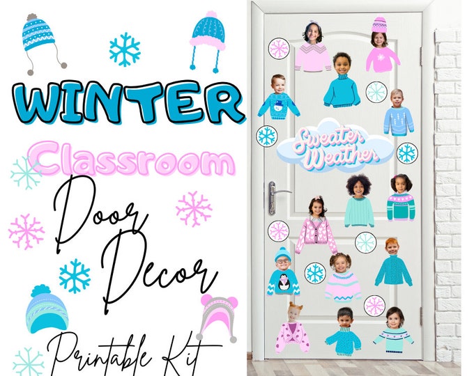 Christmas Classroom Door Decor Kit Printable Winter Bulletin Board ...