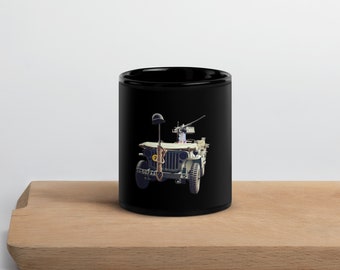 WW2 Jeep Willy’s Black Glossy Mug