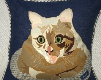 Custom Cat Pillow, Custom Pet Portrait Pillow, Custom Pet Memorabilia