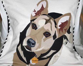 Custom Pet Portrait Pillow, Unique, Dog Memorabilia, Personalized Pet Gift