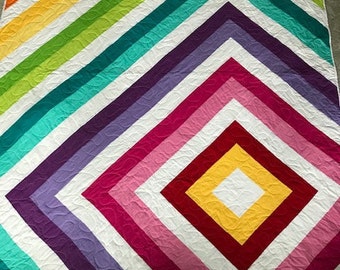 Handmade Modern Rainbow Quilt
