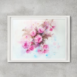 Original handmade watercolor painting, Cherry Blossom painting, Sakura botanical painting, wall art, home decor, house gift, poster