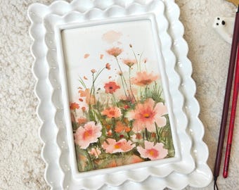 Hand-painted Original Poppies Watercolor Painting: Framed Flower Wall Art, Ready To Hang