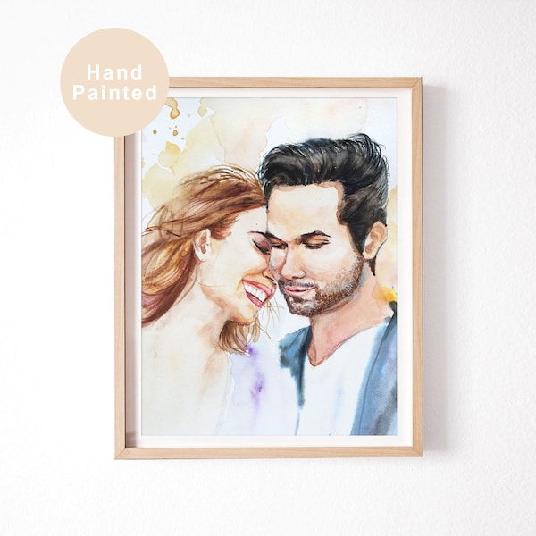 Custom Watercolor Couple Painting From Photo | Original Artwork | Personalized Wedding Anniversary Gift | Art Commission