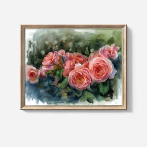 Original Roses Watercolor Painting - Handmade Floral Wall Art, Botanical Flower Painting, Rose Artwork for Home Decor & Housewarming Gift