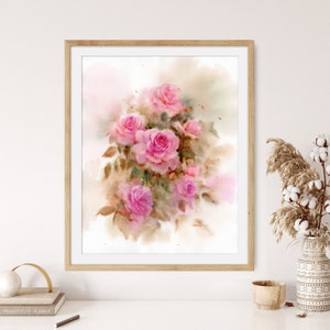 Original Artwork Roses Garden Watercolor Painting | Botanical Painting by Artist Winnie Chen | Home decor | House warming gift