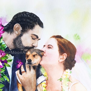 Custom Watercolor Couple Painting From Photo Original Artwork Personalized Wedding Anniversary Gift Art Commission image 6