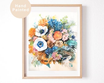 ORIGINAL Custom Wedding Bouquet Watercolor Painting From Photo, Flower Painting, Personalized Wedding Anniversary Gift