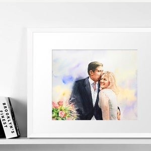 Custom Watercolor Couple Painting From Photo Original Artwork Personalized Wedding Anniversary Gift Art Commission image 7