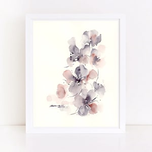 Original Abstract Floral Watercolor Painting: Handmade Botanical Wall Art (8x10 in)