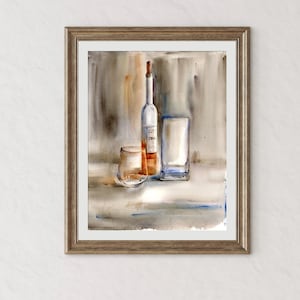 Original Still Life Watercolor Painting, Hand-painted Glasses Painting, Kitchen wall art, home decor, house gift
