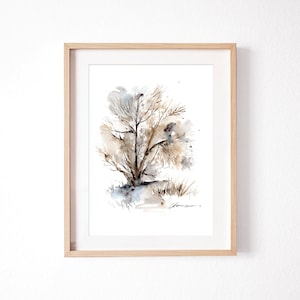 Original Abstract Watercolor Landscape Painting, Abstract Trees Painting, house gift, wall art, home decor