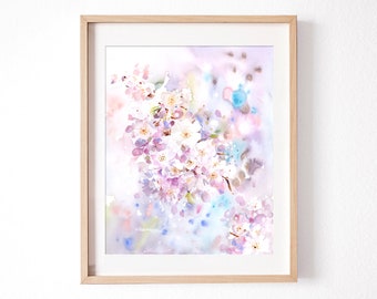 Original Art Cherry Blossoms Watercolor Painting By Artist, Sakura Botanical painting, Pink Wall Art, Home Decor, House Gift