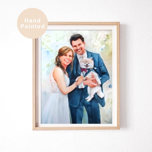 Real Watercolor Couple Painting From Photo, Personalized Wedding Anniversary Gift, Original Artwork, Art Commission