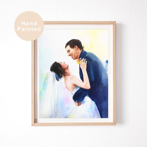 Art Commission Watercolor Custom Couple Painting, Original Artwork, Personalized Wedding Anniversary Gift