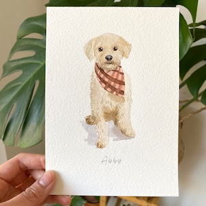 Original Artwork Mini Custom Watercolor Pet Portrait, Dog Portraits from Photos, Dog Painting, Pet Loss Gift,Father's Day Gift
