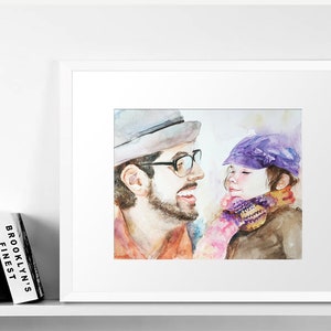 Art Commission Watercolor Family Painting From Photo, Custom family portrait, Original Artwork, Personalized Gift For Mum image 6