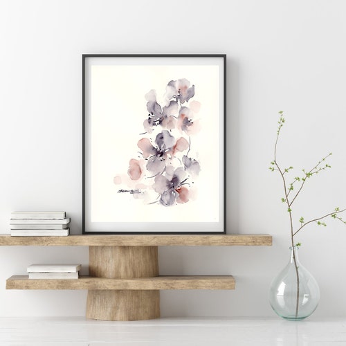 Original handmade watercolor painting, abstract flowers painting, shops Botanical painting, wall art, home decor, house gift