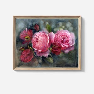 Original Roses Watercolor Painting, Handmade Roses Painting, Flower Wall Art, Botanical painting, Home decor, House warming gift