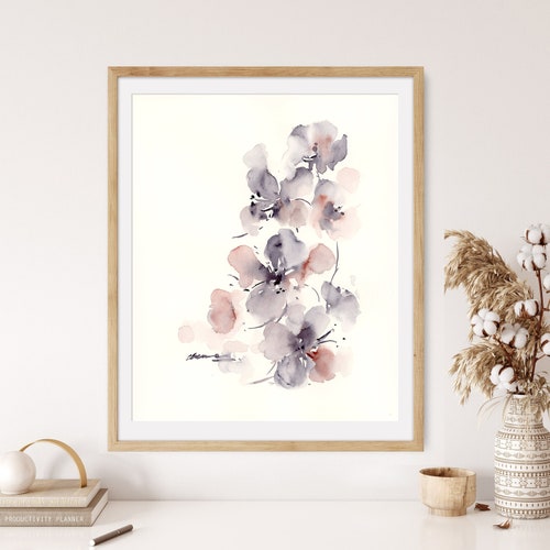 Original handmade watercolor painting, abstract flowers painting, shops Botanical painting, wall art, home decor, house gift