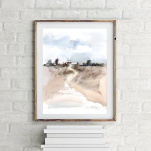 Original Farm Landscape Watercolor Painting: Countryside Wall Art