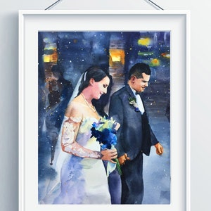 Custom Watercolor Couple Painting From Photo Original Artwork Personalized Wedding Anniversary Gift Art Commission image 10