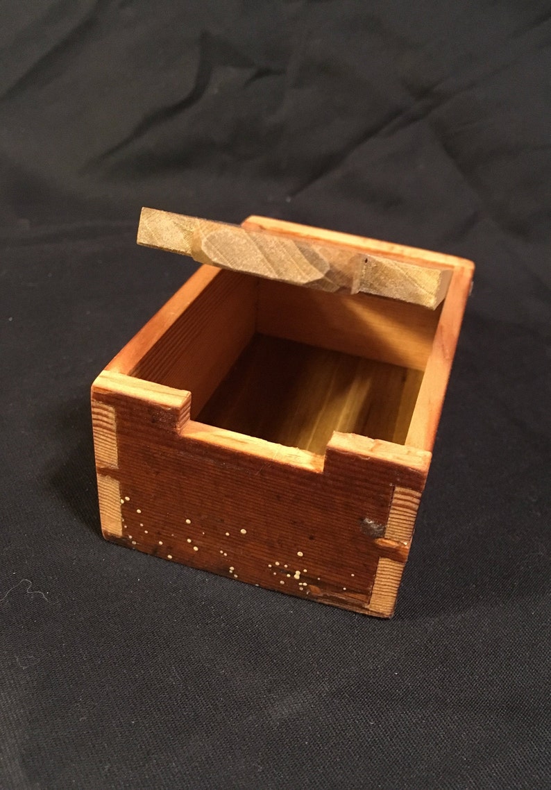 Funky Dovetail Box Wood Keepsake box made from gym bleachers Etsy
