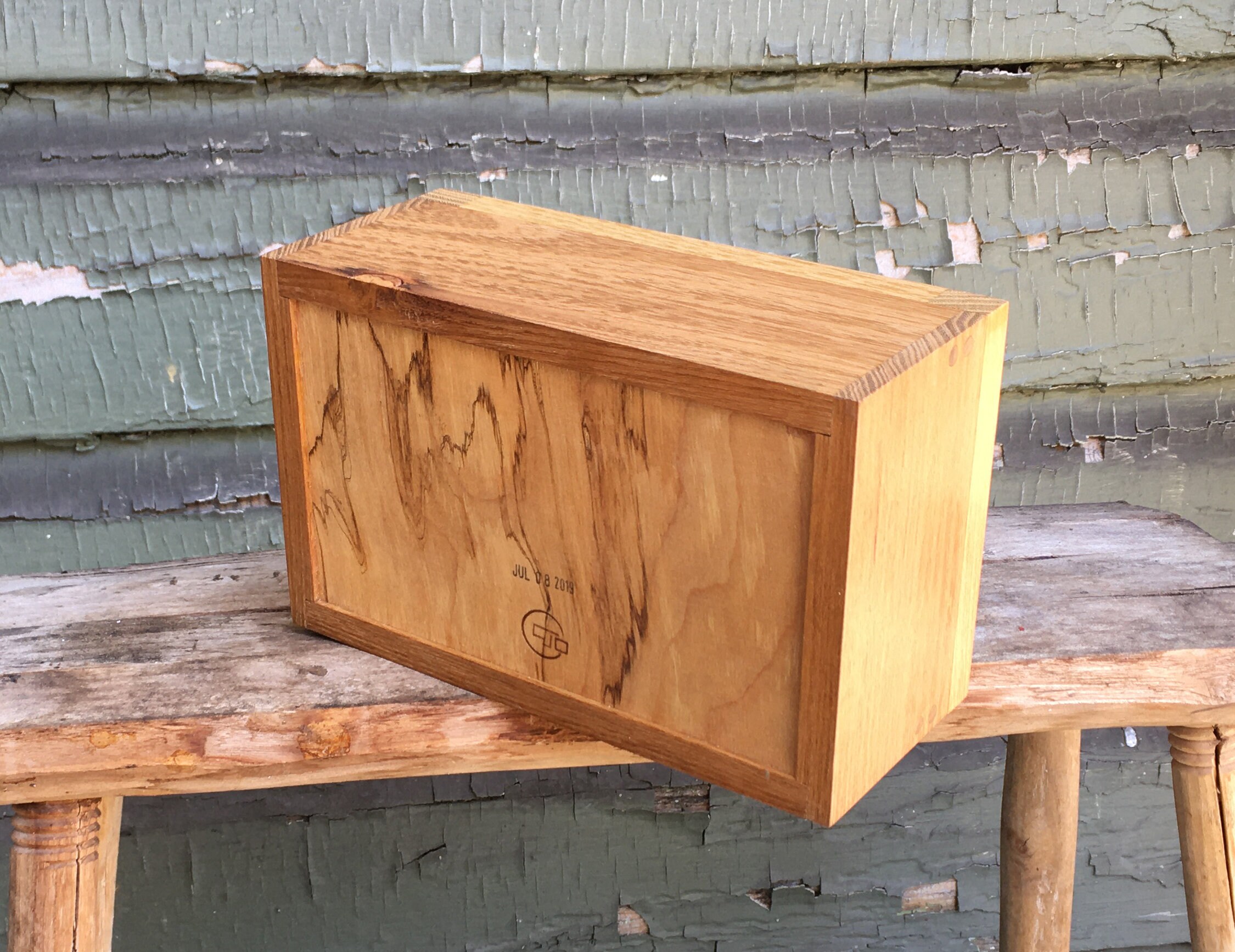 Black Locust Box Wood Keepsake box with hinged breadboard Etsy