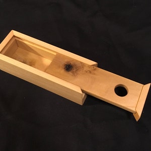 Solid Tulip Poplar Wood Box - Small Gift or Knife Box with sliding lid