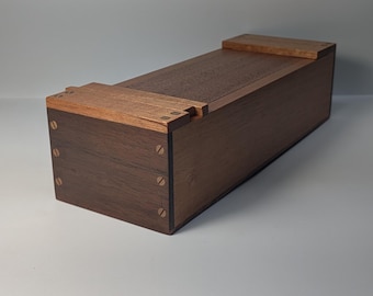 Japanese Toolbox Style Display Box - African Mahogany Box