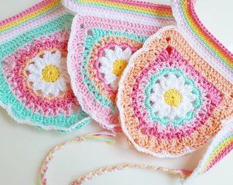 Crochet Pattern - UK Terms - Spring Daisy Bunting