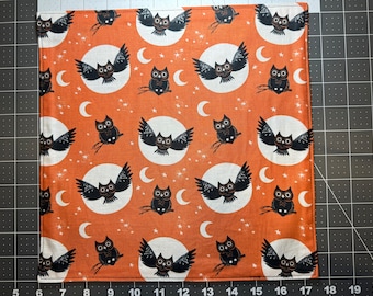 Halloween Eulen Einstecktuch, großes 28cm, Baumwollkordel mit schwarzer Rückseite