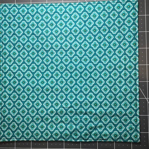 Blue Wallpaper Pocket Square, Small 8in, Hank with Black Cotton Backing