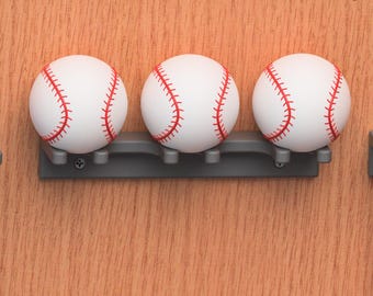 Baseball or Mini Bat Rack Holder, Long - Display (3) Baseball or Miniature Souvenir Bat in Style