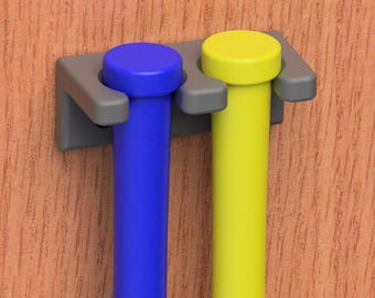 Mini Baseball Bat Rack Holder, Short - Display (2) Miniature Souvenir Bats in Style