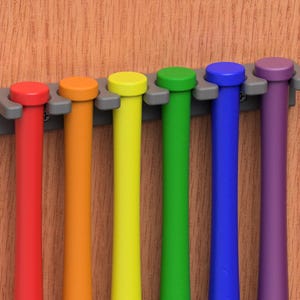 Mini Baseball Bat Rack Holder, Long - Display (6) Miniature Souvenir Bats in Style