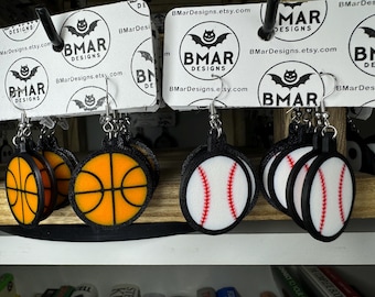 Sports Ball Earrings, Little Basketballs and Baseballs for Your Ears
