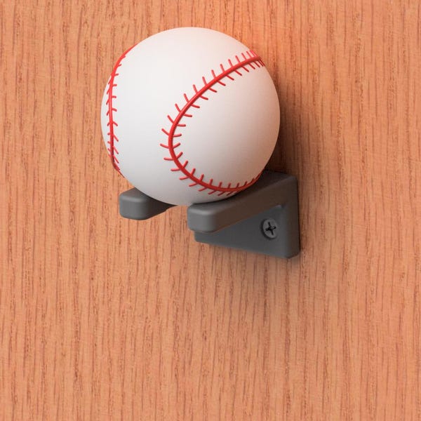 Baseball or Mini Bat Rack Holder, Short - Display A Baseball or Miniature Souvenir Bat in Style