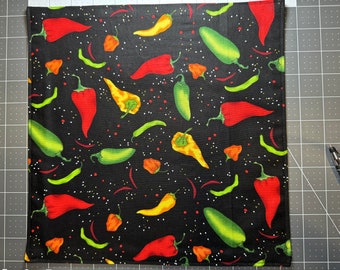 Pepper Variety Einstecktuch, groß, 28 cm, mit schwarzer Baumwollrückseite