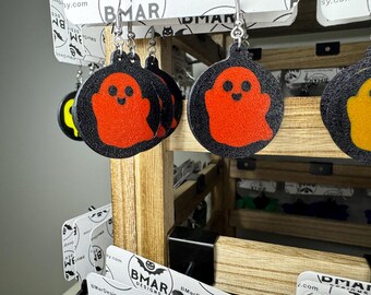 Ghost Circle Earrings, Boo Ghosties for Halloween or Fall