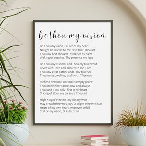 Be Thou My Vision Digital Print, Christian Wall Art, Printable Hymn