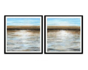 Set of 2 digital square print printable art wall decor instant download diptych art landscape abstract digital print modern artwork decor