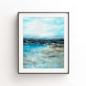 Landscape print printable art wall decor instant download blue art print abstract seascape print modern interior design artwork home decor