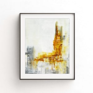 Instant download printable art abstract print raw art print yellow white painting wall decor modern print design artwork home decor gallery image 1